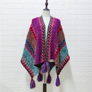 Multi Color Boho Chic Kimono Ruana crafty look super soft